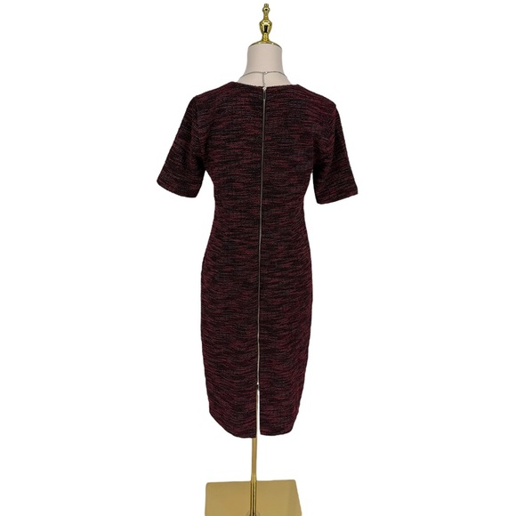 Ann Taylor Tweed Knit Square Neck Short Sleeve Sheath Dress Sz 6 Career Preppy - Picture 12 of 16